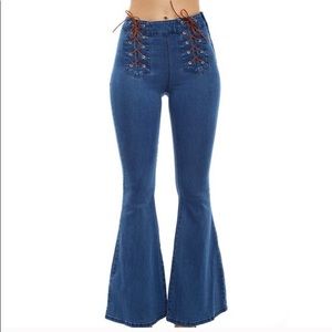 Somedays Lovin Lace Up Bell Bottoms